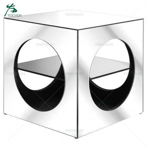 Clear Glass Mirrored Cube End Table Clear Glass Mirrored Cube End Table