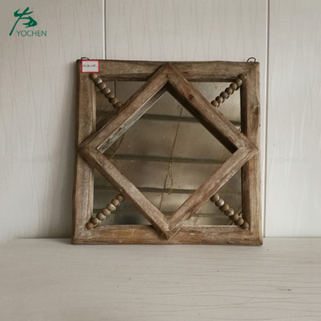 Home decorative hand carved reclaimed wood antique mirror