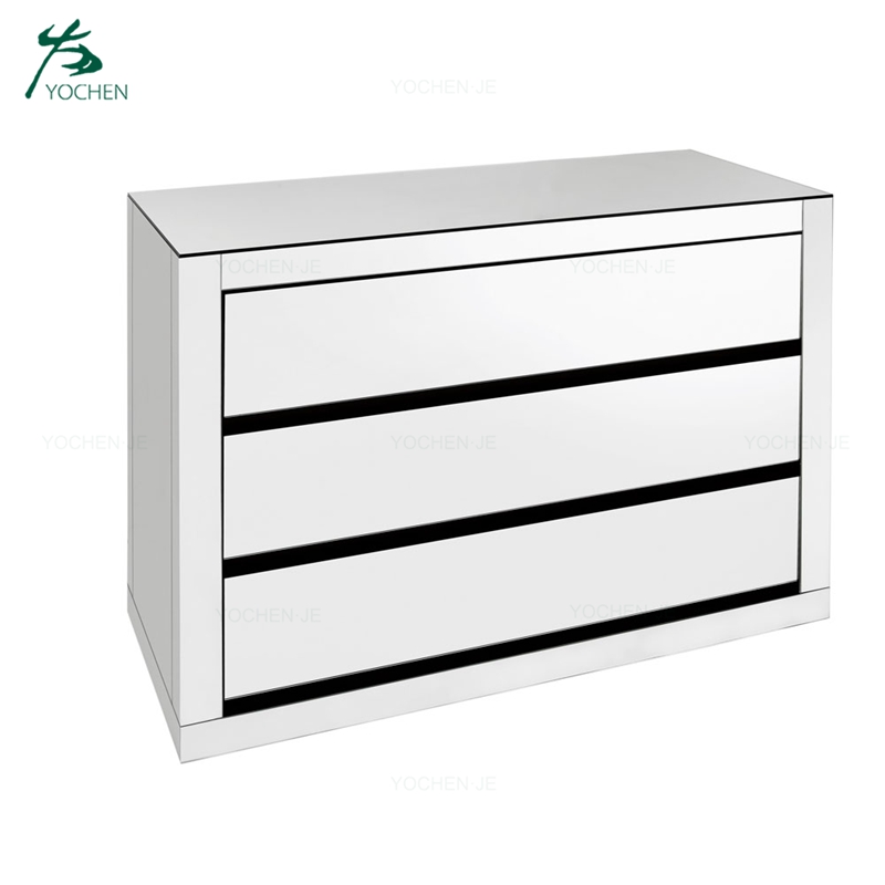 Furniture cabinet wooden modern vanity 3 drawers mirrored cabinet