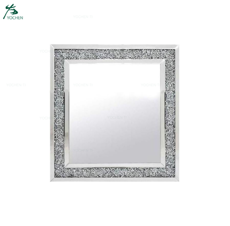 Home Decoration Mirrored Diamond Crush Wall Mirror (60x60cm)