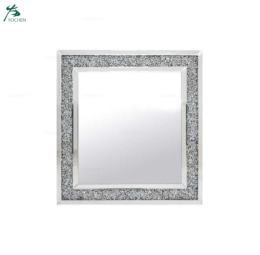 Home Decoration Mirrored Diamond Crush Wall Mirror (60x60cm)