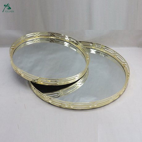 Mirror Tray Round Mirrored 2 Piece Set Furniture Of Yochen Round Mirrored Tray 2 Piece Set
