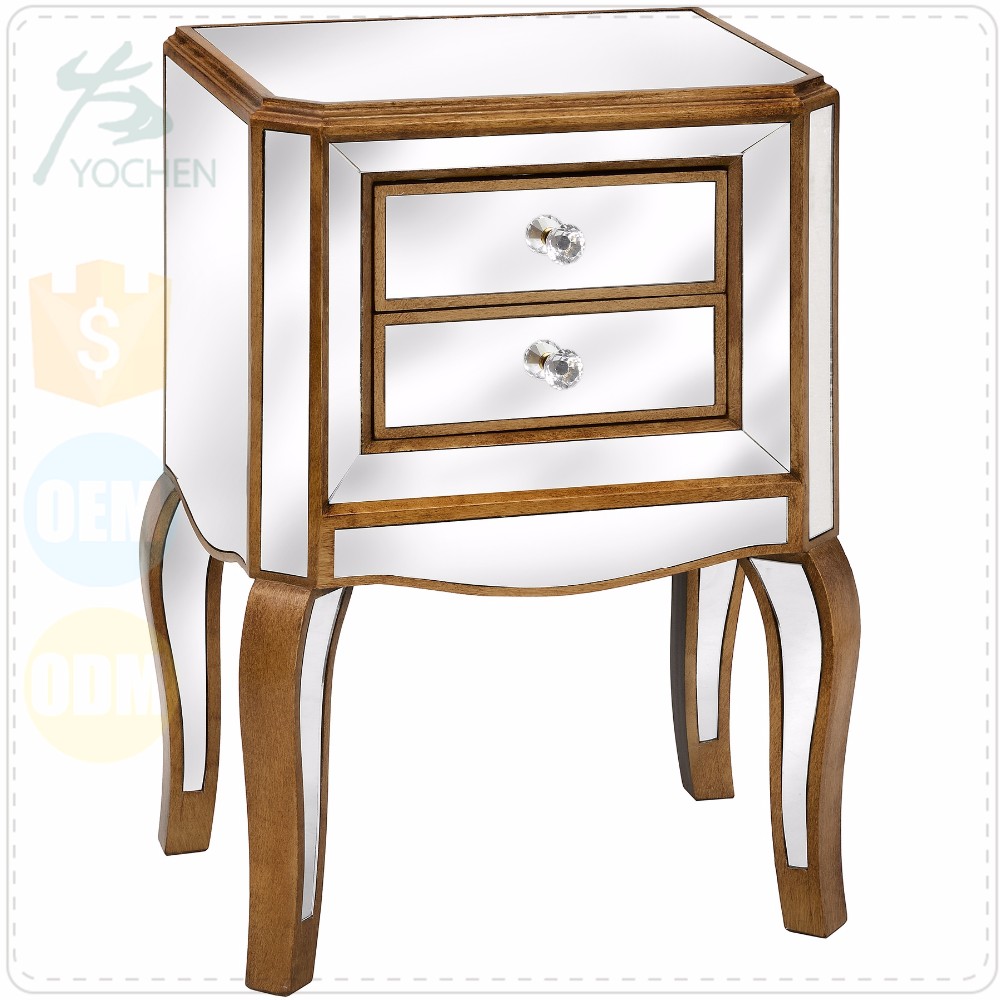 Venetian Mirrored Bedroom Bedside Large Corner Chest Of Drawers Table