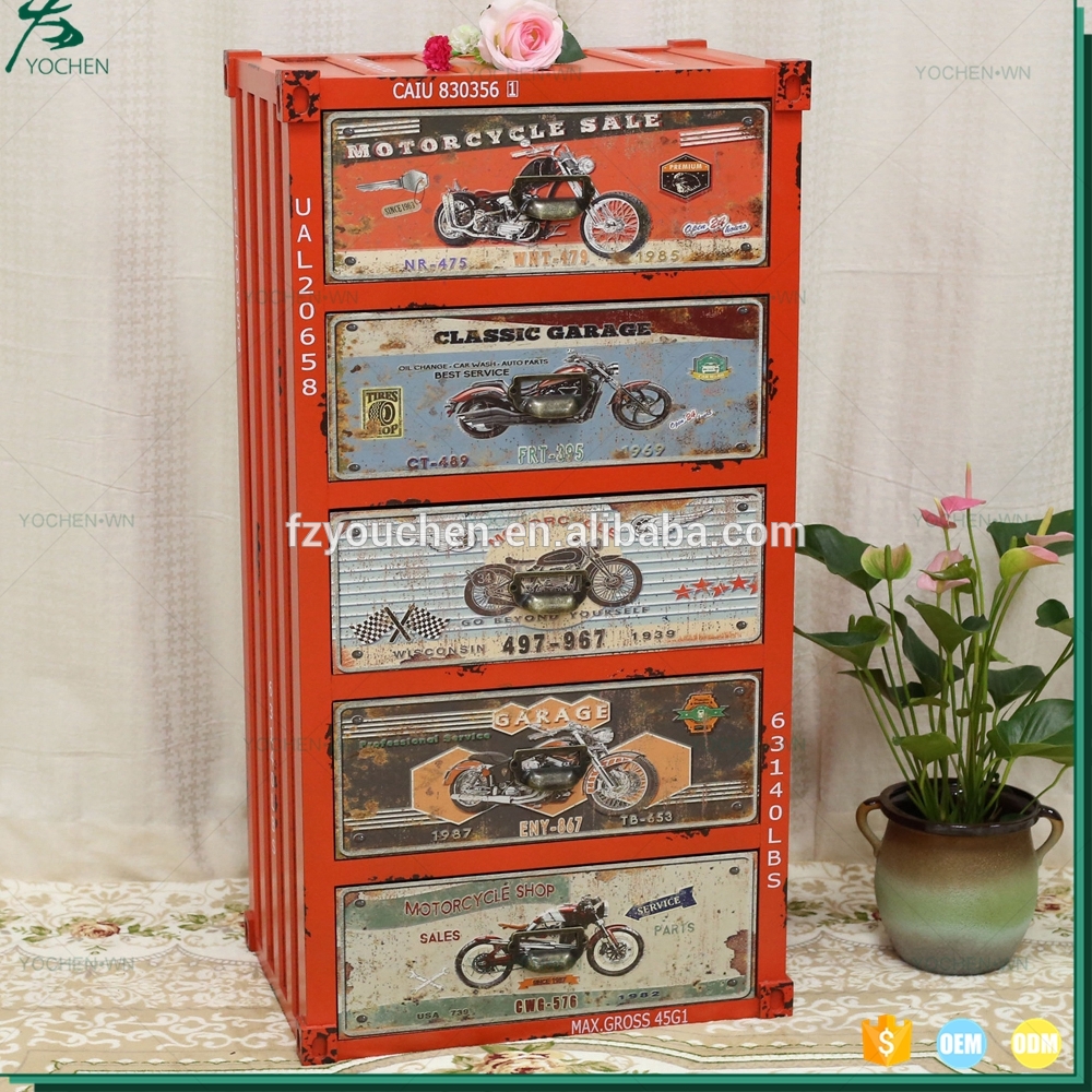 Home Decor With Wheels 2 Drawer Wood Printed Chinese Antique Cabinet