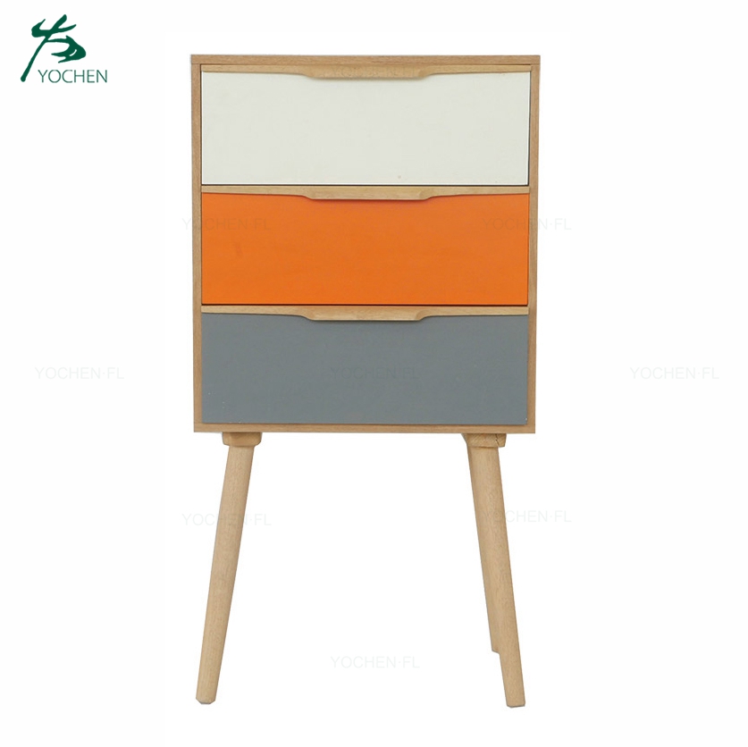 bedroom colorful drawers modern wooden nightstand