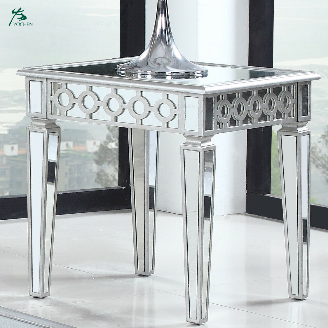 Great Mirror Contemporary Living Room Furniture Modern Mirrored Coffee Table
