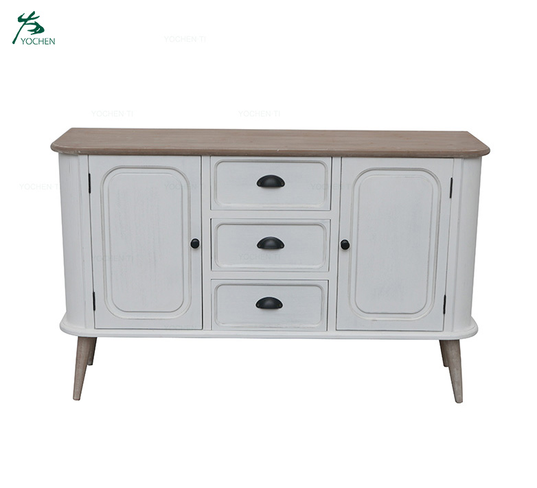 Wooden Chest with Pine legs Storage Cabinet 5 drawers