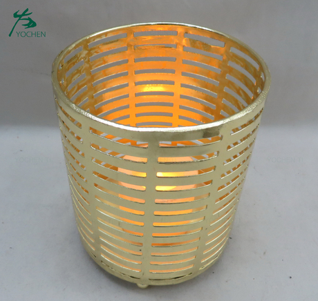 China manufacturer supply customized metal gold candle holder