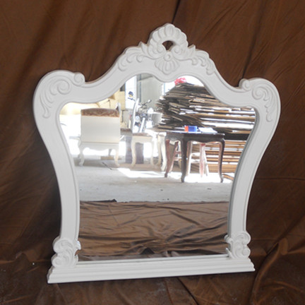 wood antique mirror frame with design