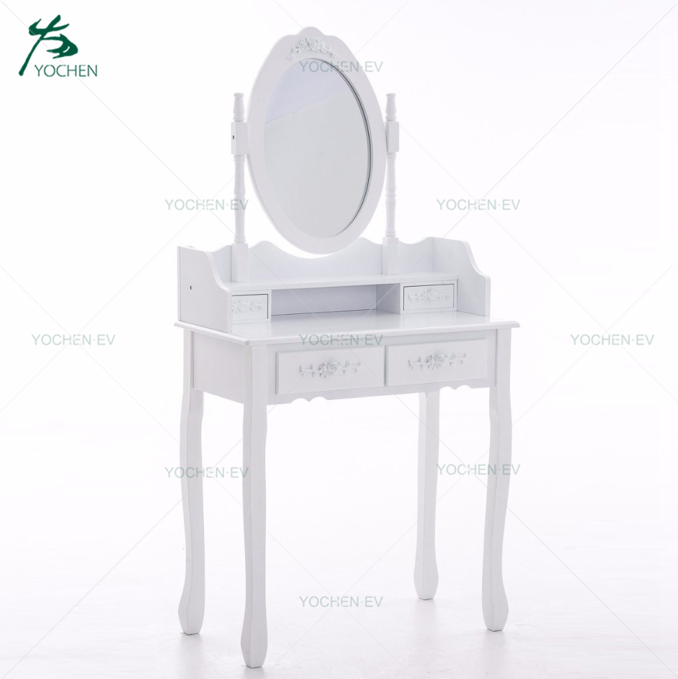 cheap vanity modern girl white wood simple dressing table with drawer