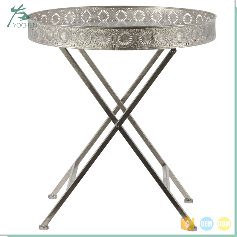 2 Tier Tray Stand Decorative Metal Marble Serving Tray