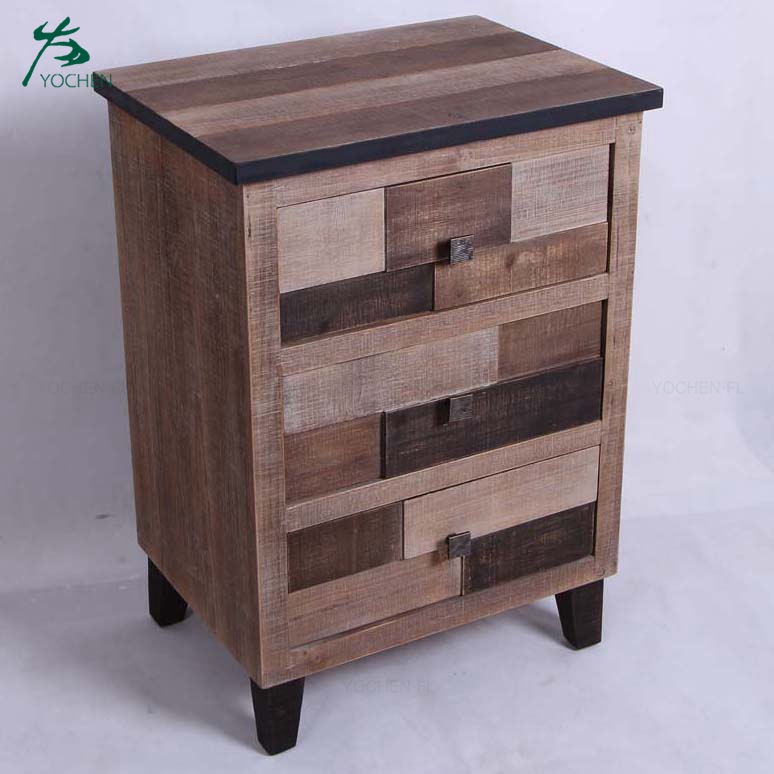 American style living room furniture natural color cabinet with drawers