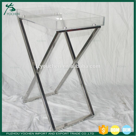 Stainless Steel Foldable Butler Serving Tray Portable Side End Table