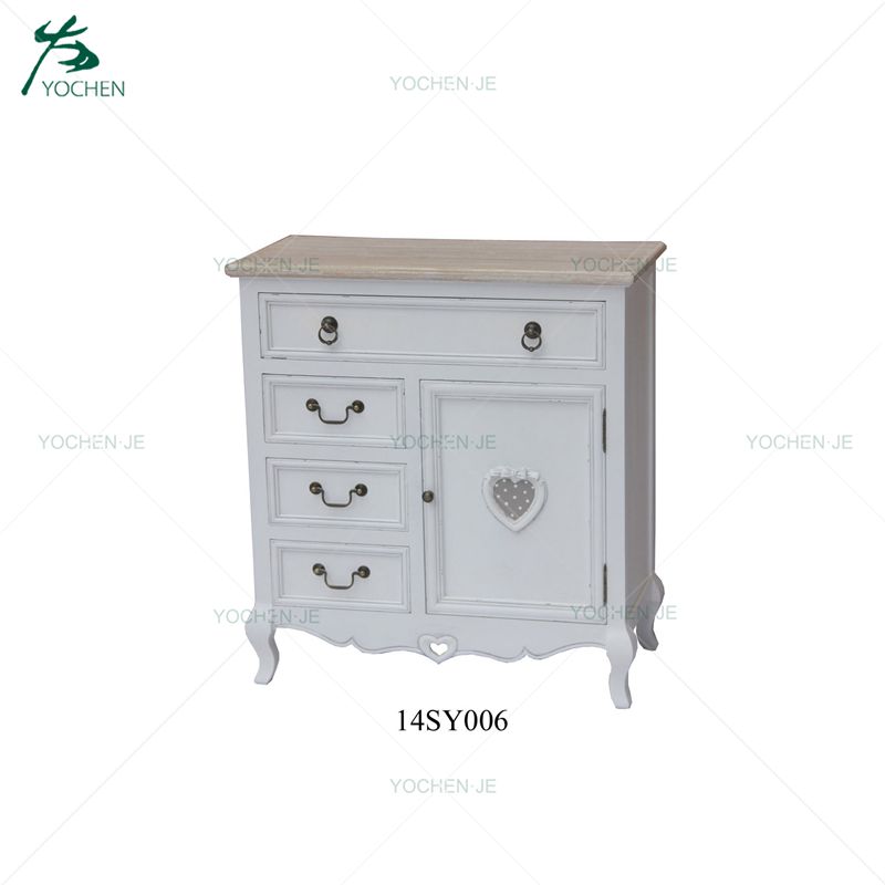 Small solid wood kitchen white color wall hanging cabinet