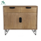 solid wood metal legs wood furniture 3 drawer wooden cabinet