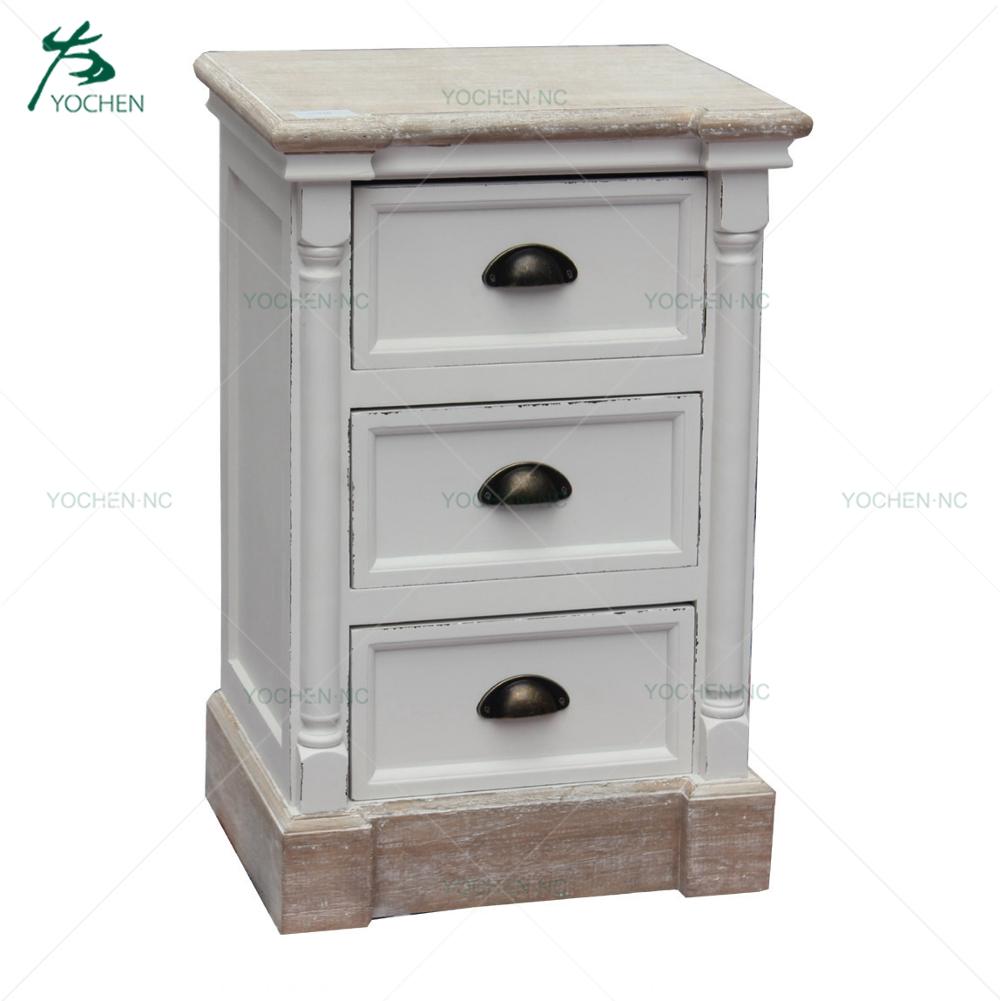 French White Living Room Wooden Cabinet With Storage Drawer