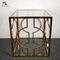 square metal table glass top living room coffee side table