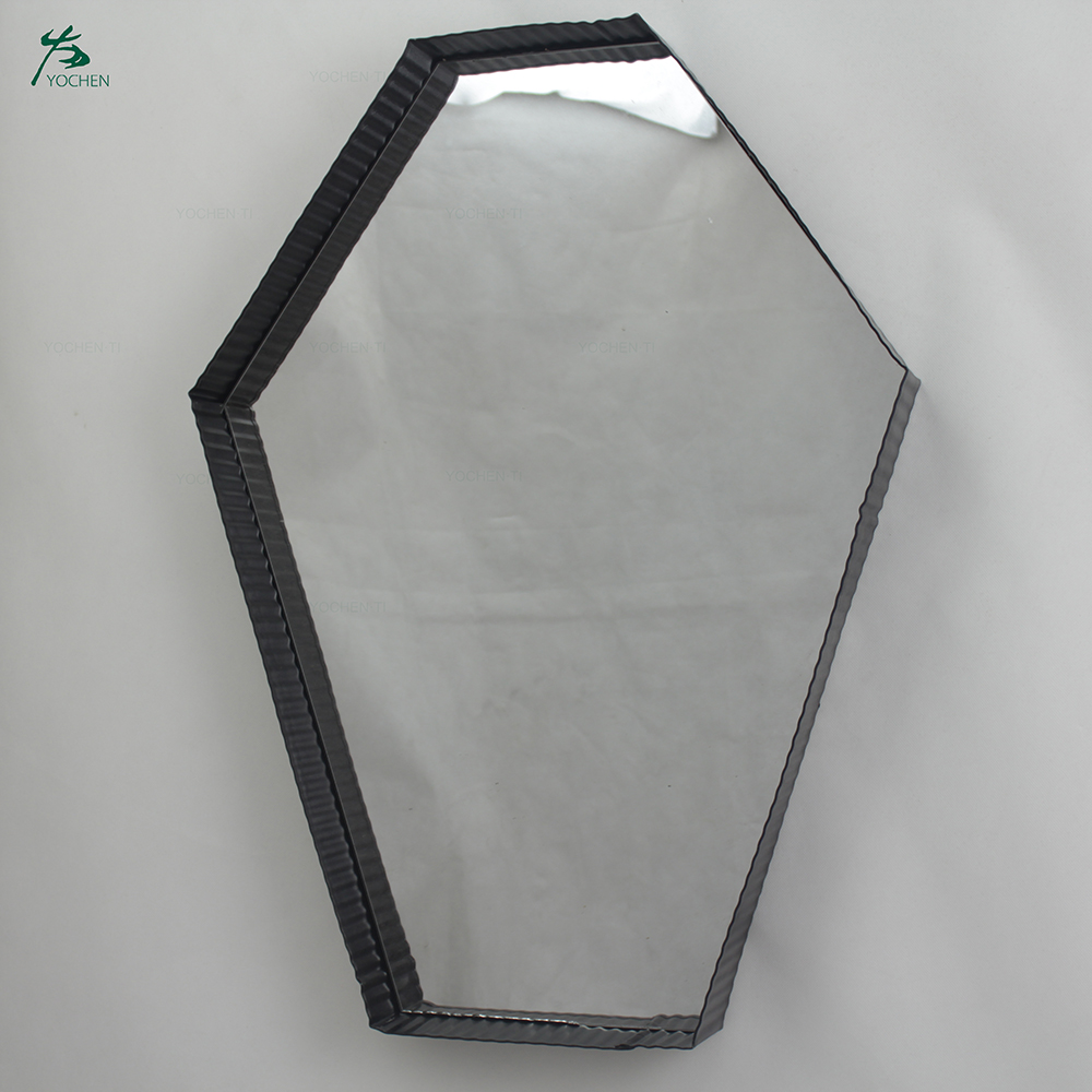 Metal framed decorative wall mirror with black frame