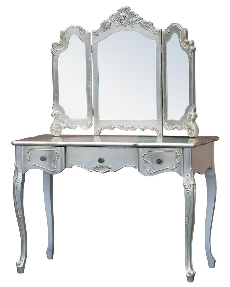 Vintage Vanity Dresser Table with Folding Mirror