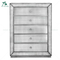 Brushed Antique Silver Paint Mirrored 3 Chest of Drawers