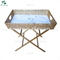 Faux Marble Tray FoldingTable Leg Base Living Room Table