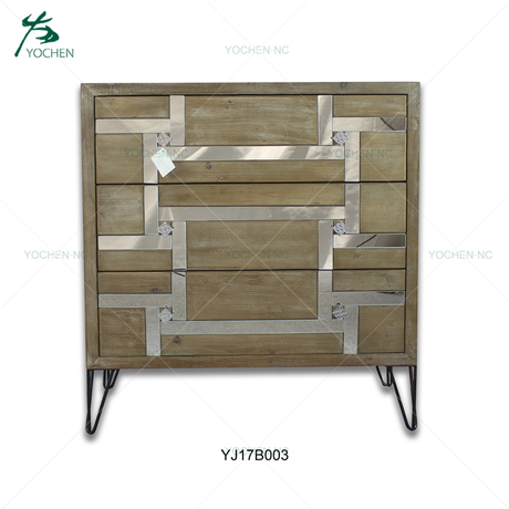 living room wooden furniture mirrored chest of drawer