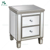 Silver Glass Wood Tall Nightstand