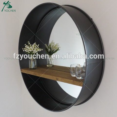 Gold round wall hanging antique decorative wall metal mirror