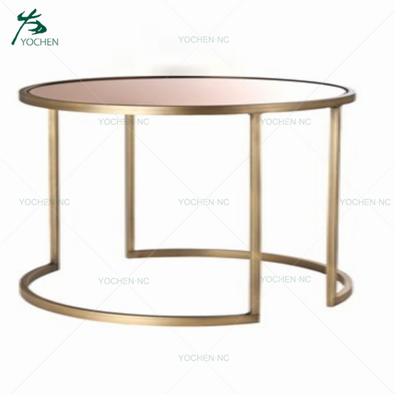 home furniture modern mirrored glass coffee table