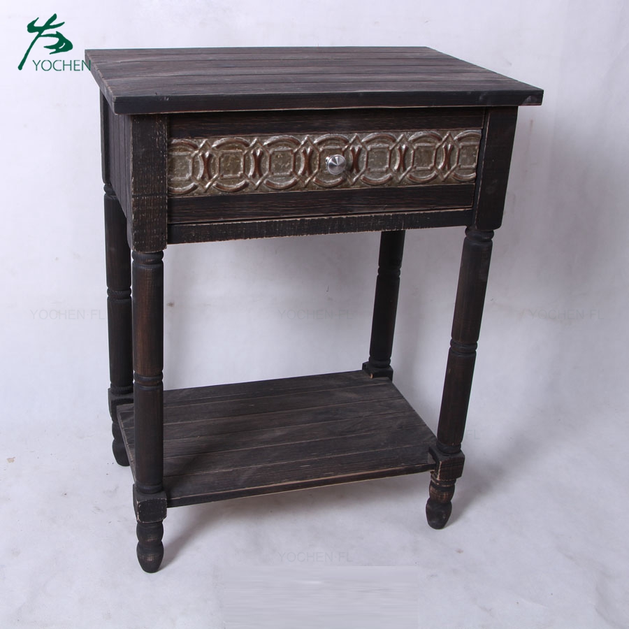wood cabinet furniture natural color solid wood console table