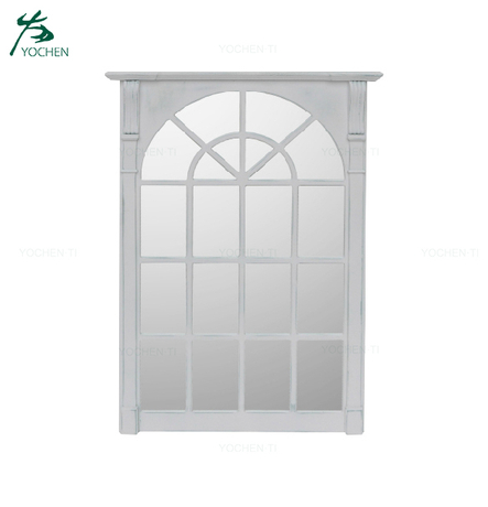 New England Style White Window Decorative Wall Mirror