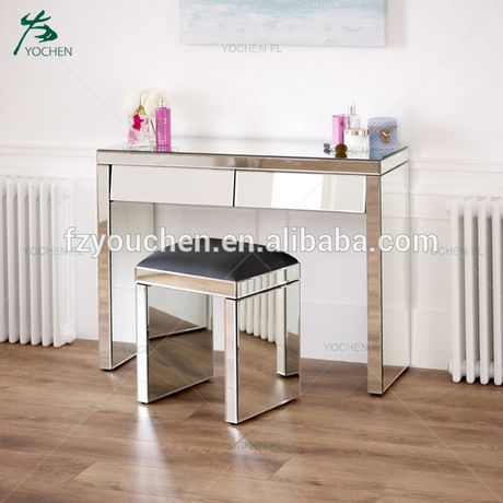 mirrored furniture with mirrored stool mirror dresser desk