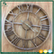 Antique Brown Metal Round Wall Clock