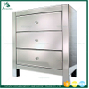 Modern Narrow Tall Silver Glass Chest of 4 Drawers