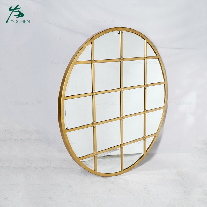Modern Clear Unique Acrylic Gold Oval Wall Mirror