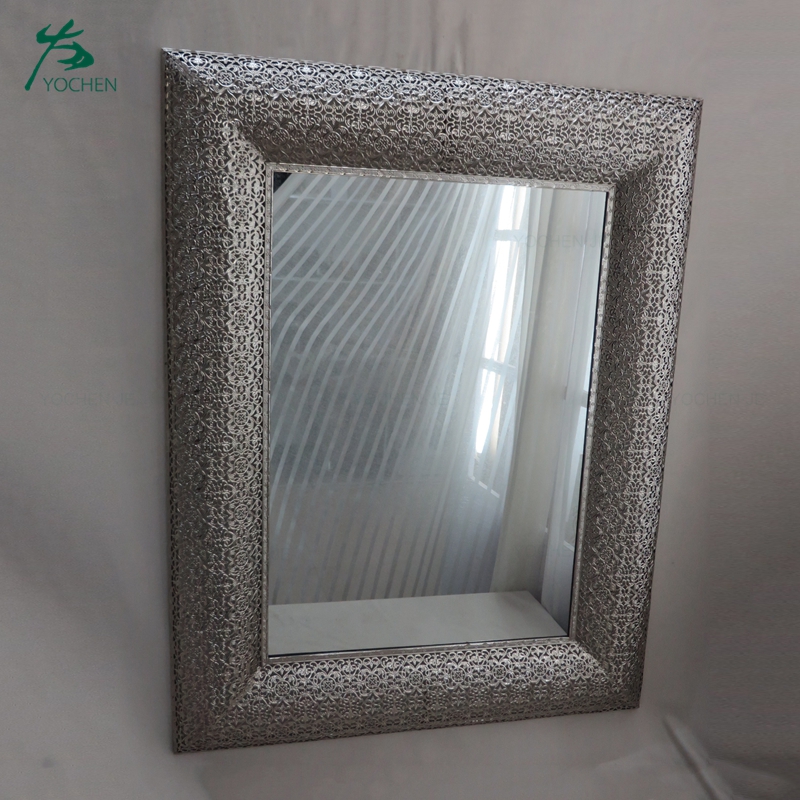 Handcraft home decoration silver wall hanging metal mirror