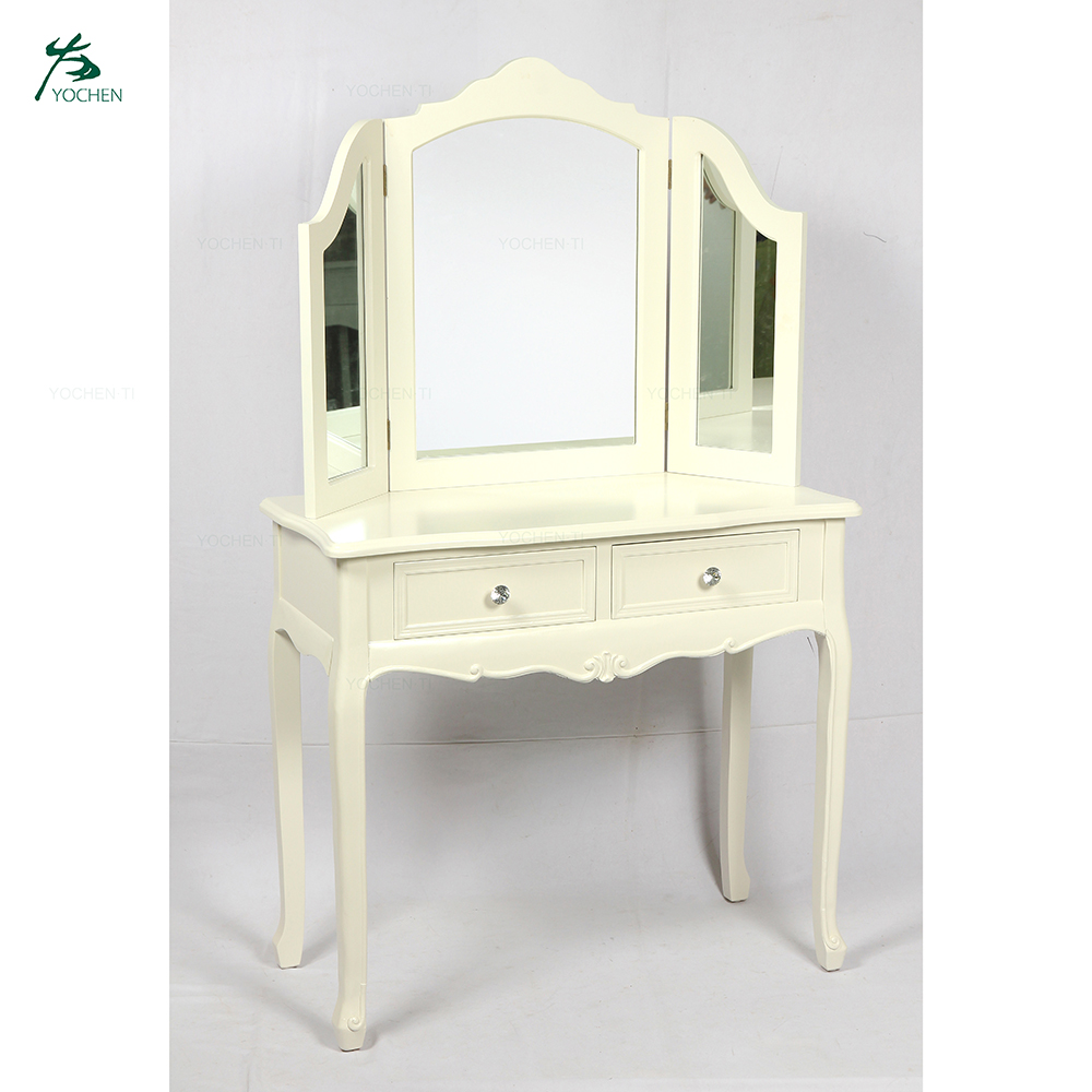 French classic hand carved wooden furniture white tv cabinet for living room