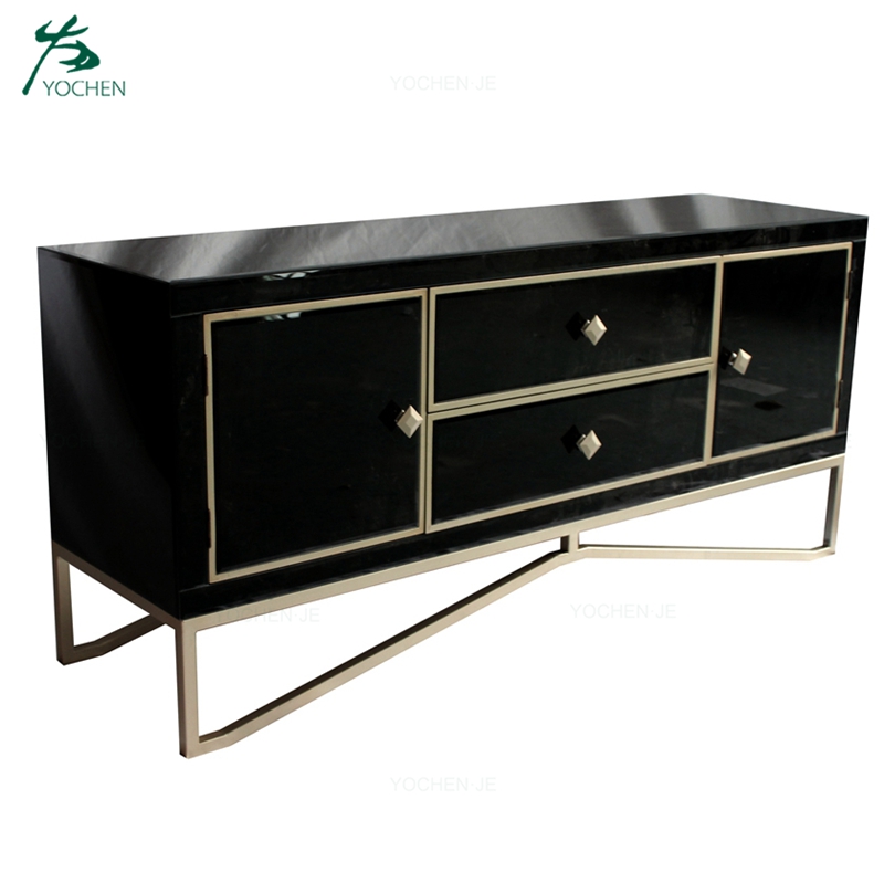 Mirrored furniture 2 drawers mirrored tv stand cabinet