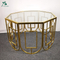 shining golden stainless steel round tea table
