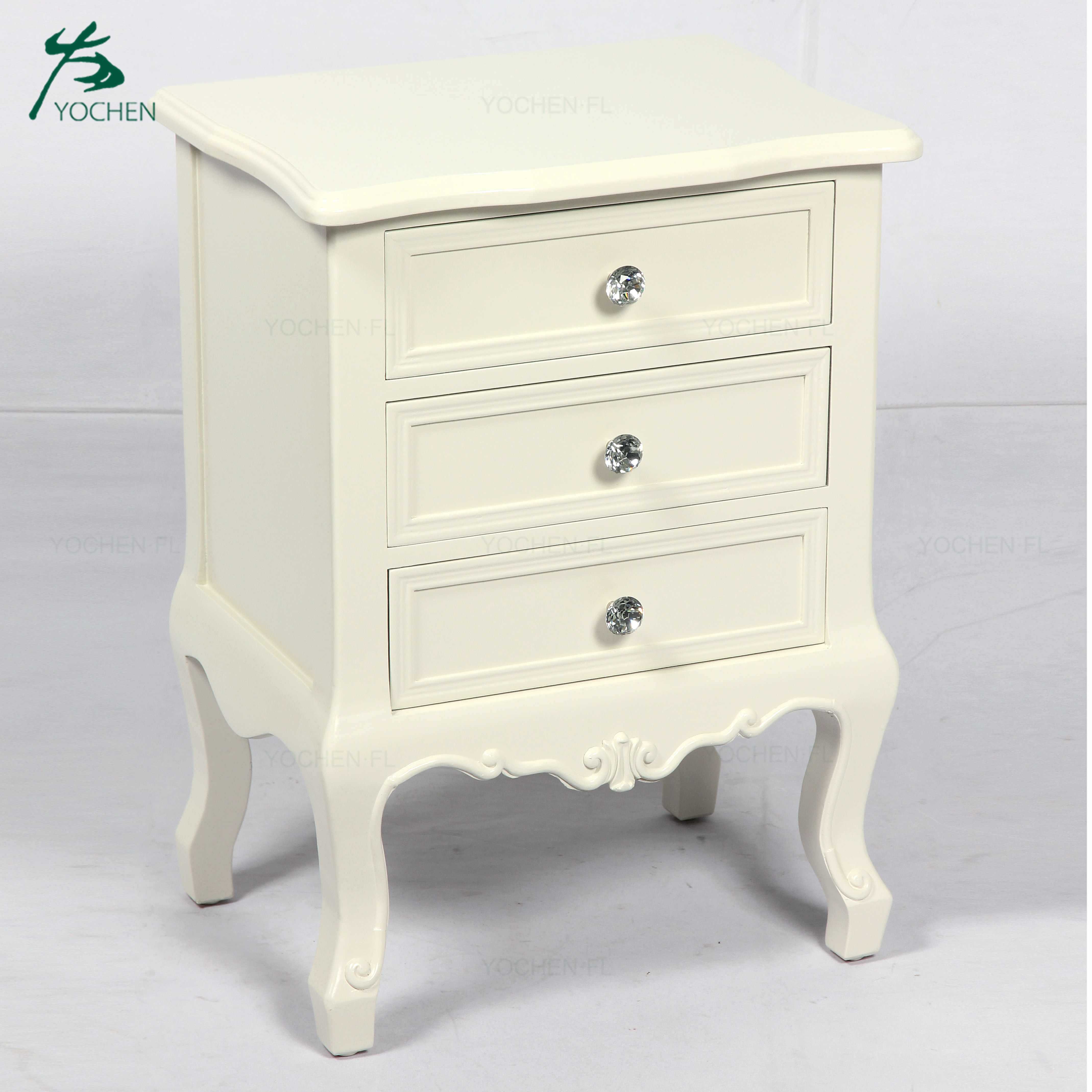 rice white color charming french bedside table