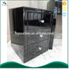 Black Mirrored 3 Drawer Bedside Table