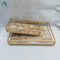 Rectangle Antique Gold Metal Tray Set