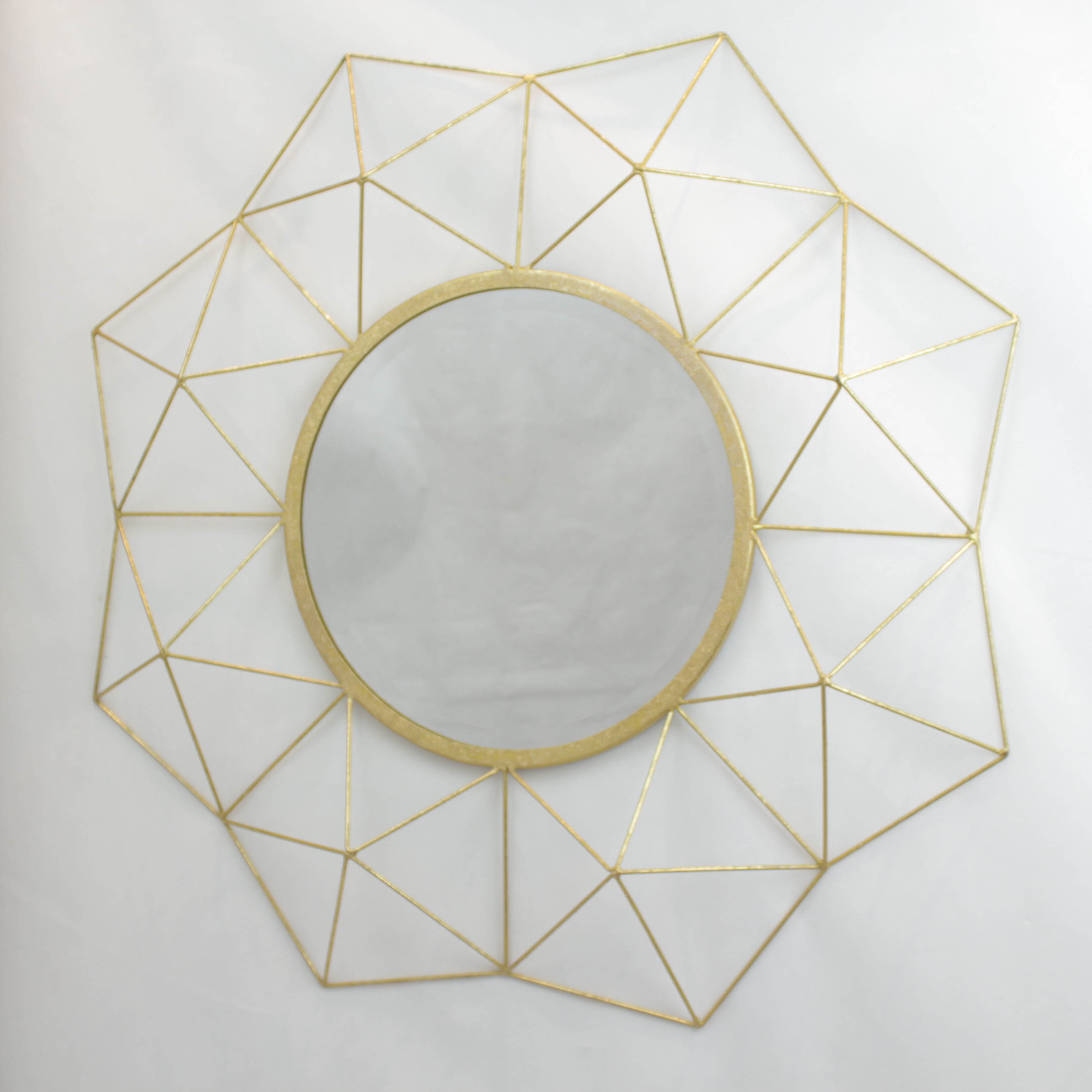 Sun flower shape design decorative metal frame wall decoration mirror