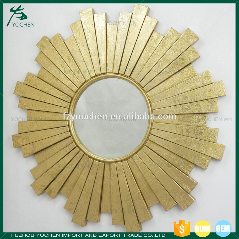 decorative star shaped gold wall mirror