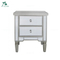 2 Drawer Silver Mirrored Bedside Table