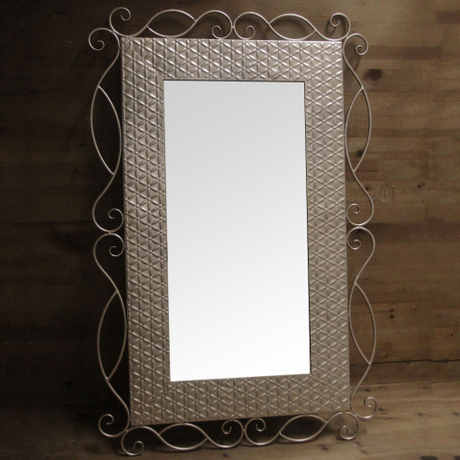 Large rectangle framed moroccan wall mirror