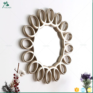 Resin material living room sun shape decorative wall mirror