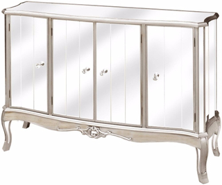Silver Painted Venetian Mirrored Antique Sideboard
