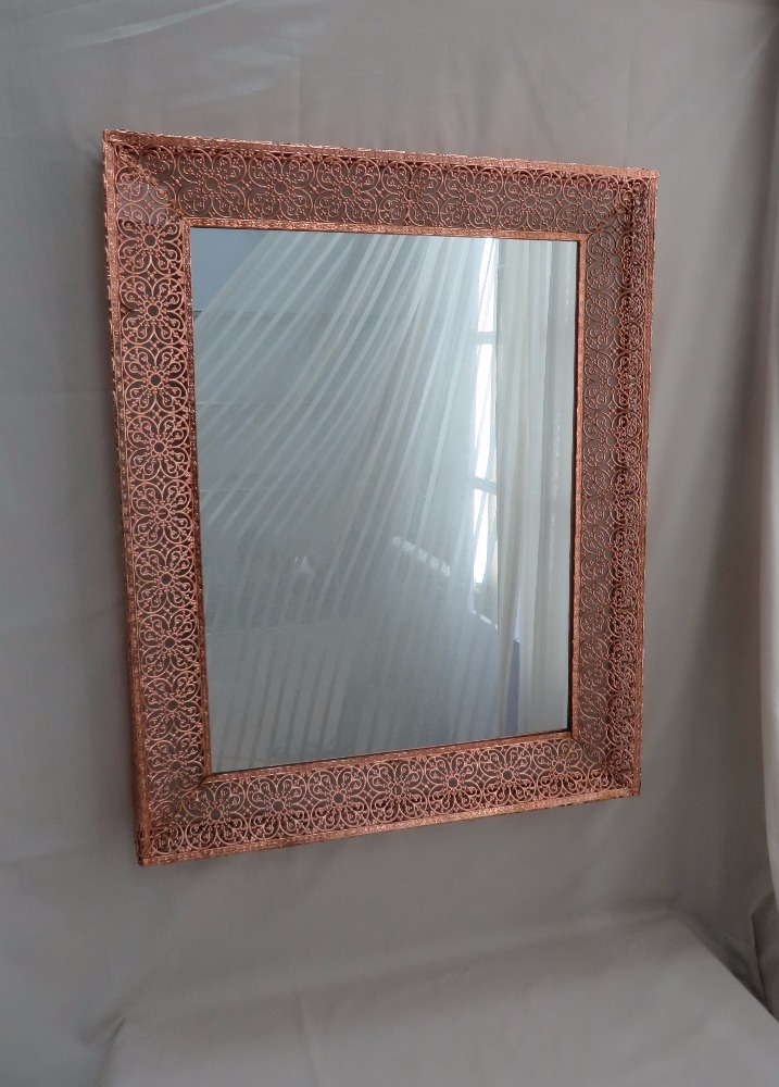 Rose Gold Metal Framed Eelectroplated Wall Mirror