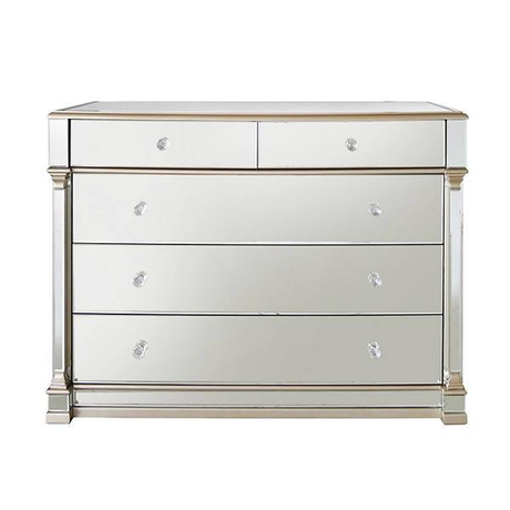 Mirrored Silver Chest of Drawers Glass Cabinet Bedroom Home Furniture